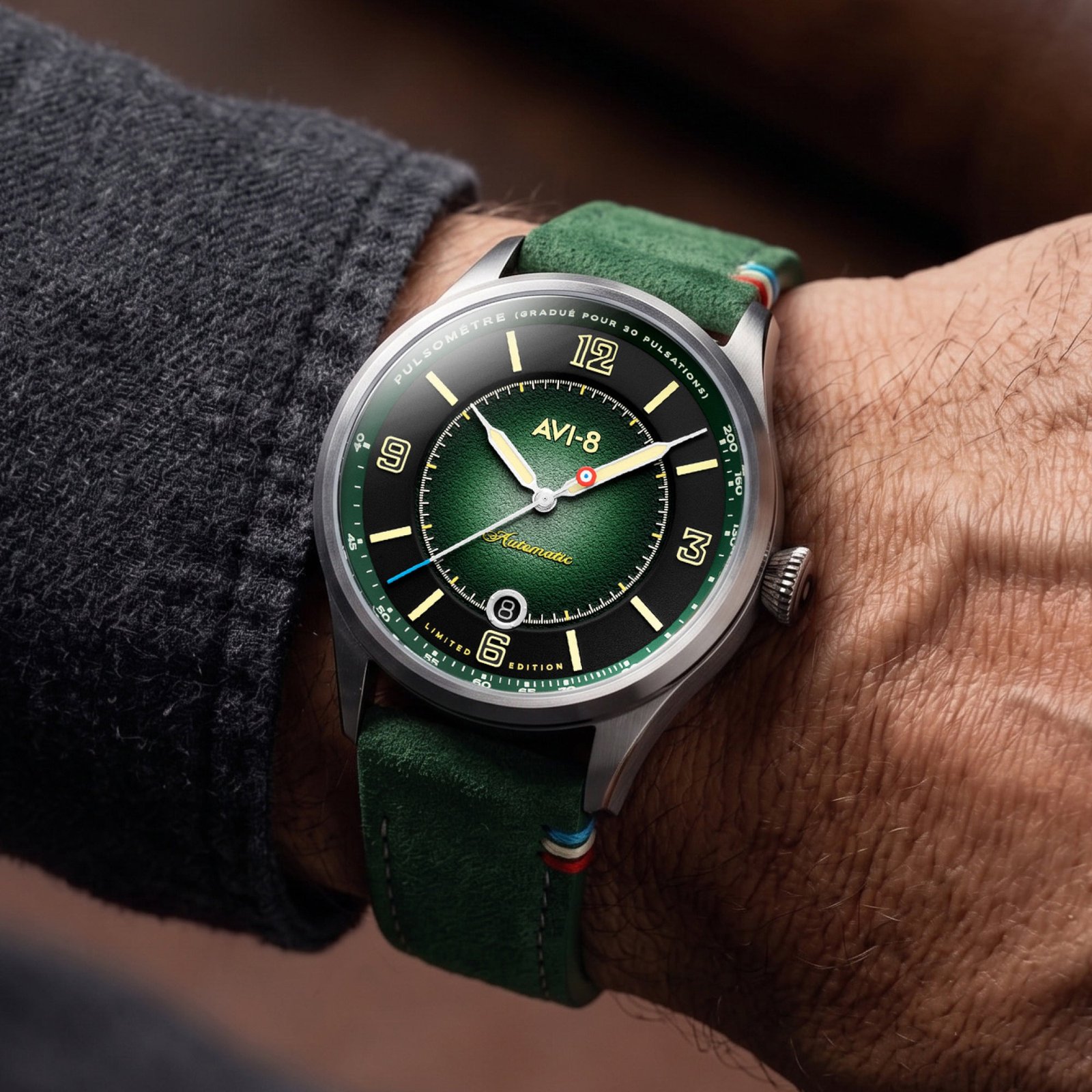 AVI-8 Flyboy Lafayette Automatic 110th Anniversary Limited Edition Mossy Hue - Image 2
