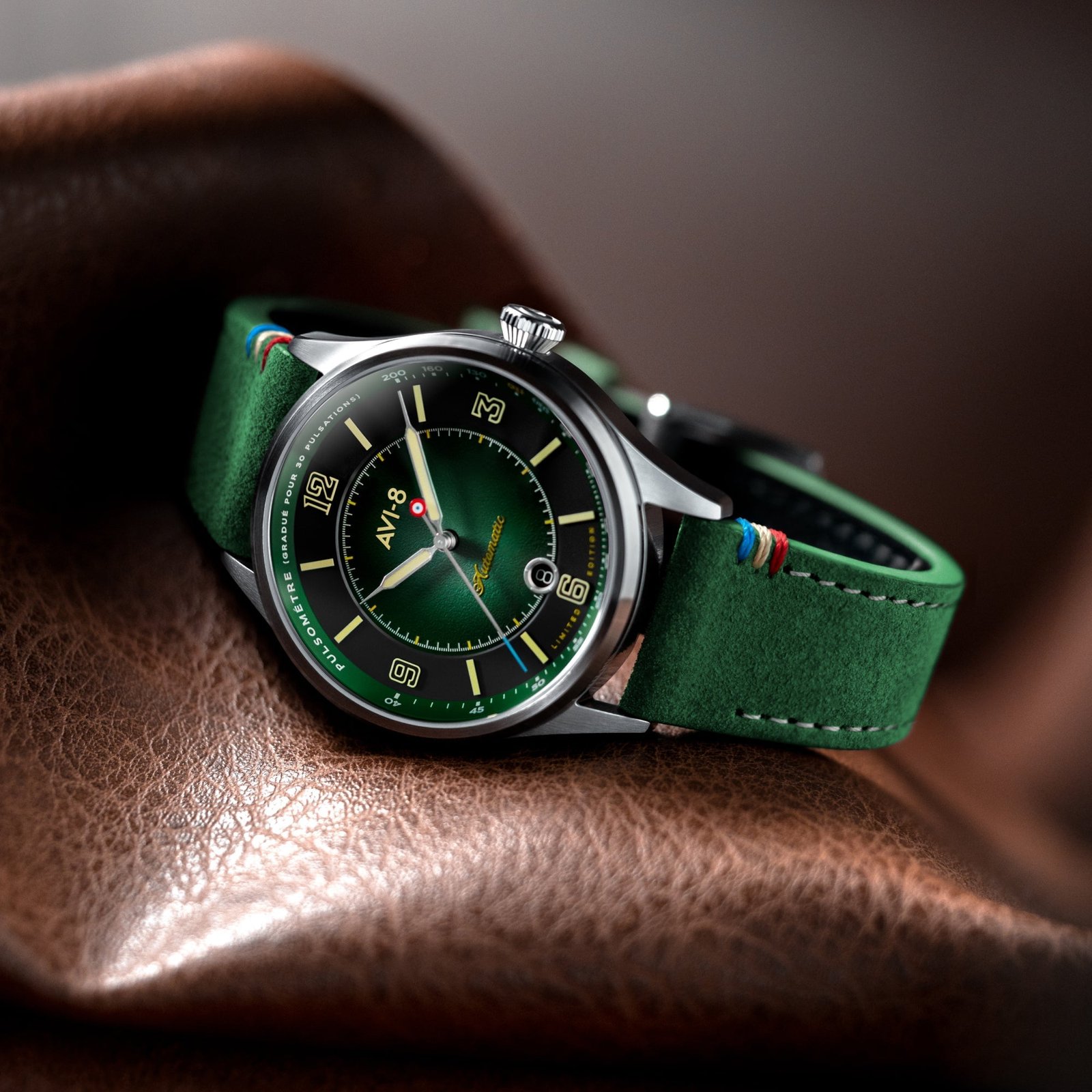 AVI-8 Flyboy Lafayette Automatic 110th Anniversary Limited Edition Mossy Hue - Image 3