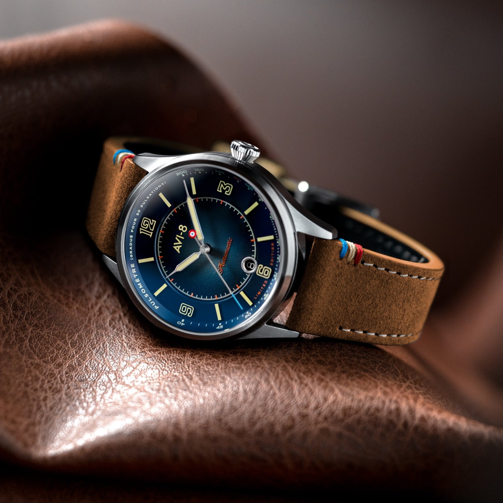 AVI-8 Flyboy Lafayette Automatic 110th Anniversary Limited Edition Blue Horizon - Image 3