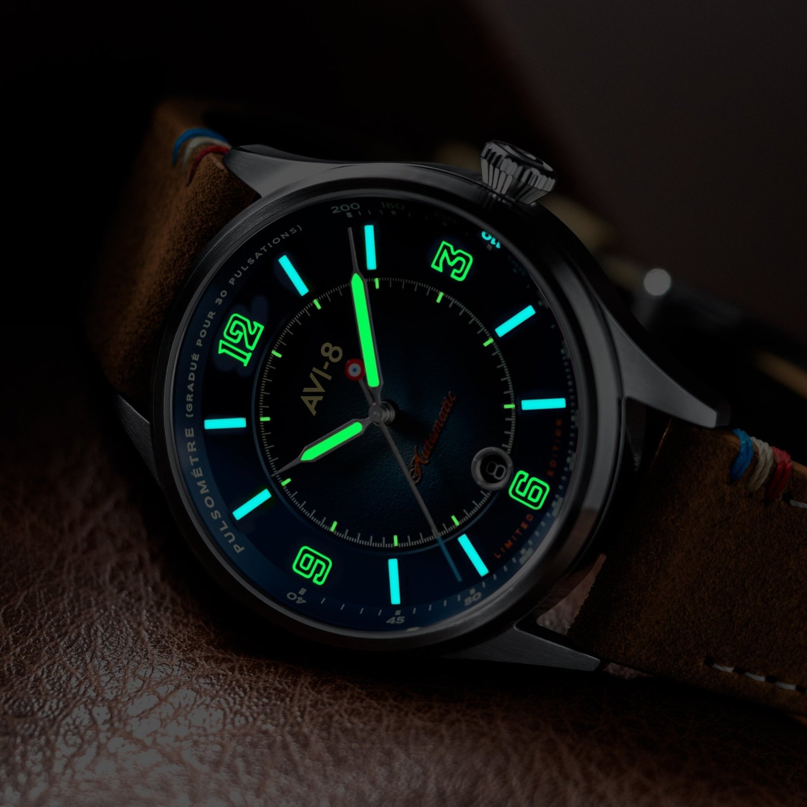AVI-8 Flyboy Lafayette Automatic 110th Anniversary Limited Edition Blue Horizon - Image 6
