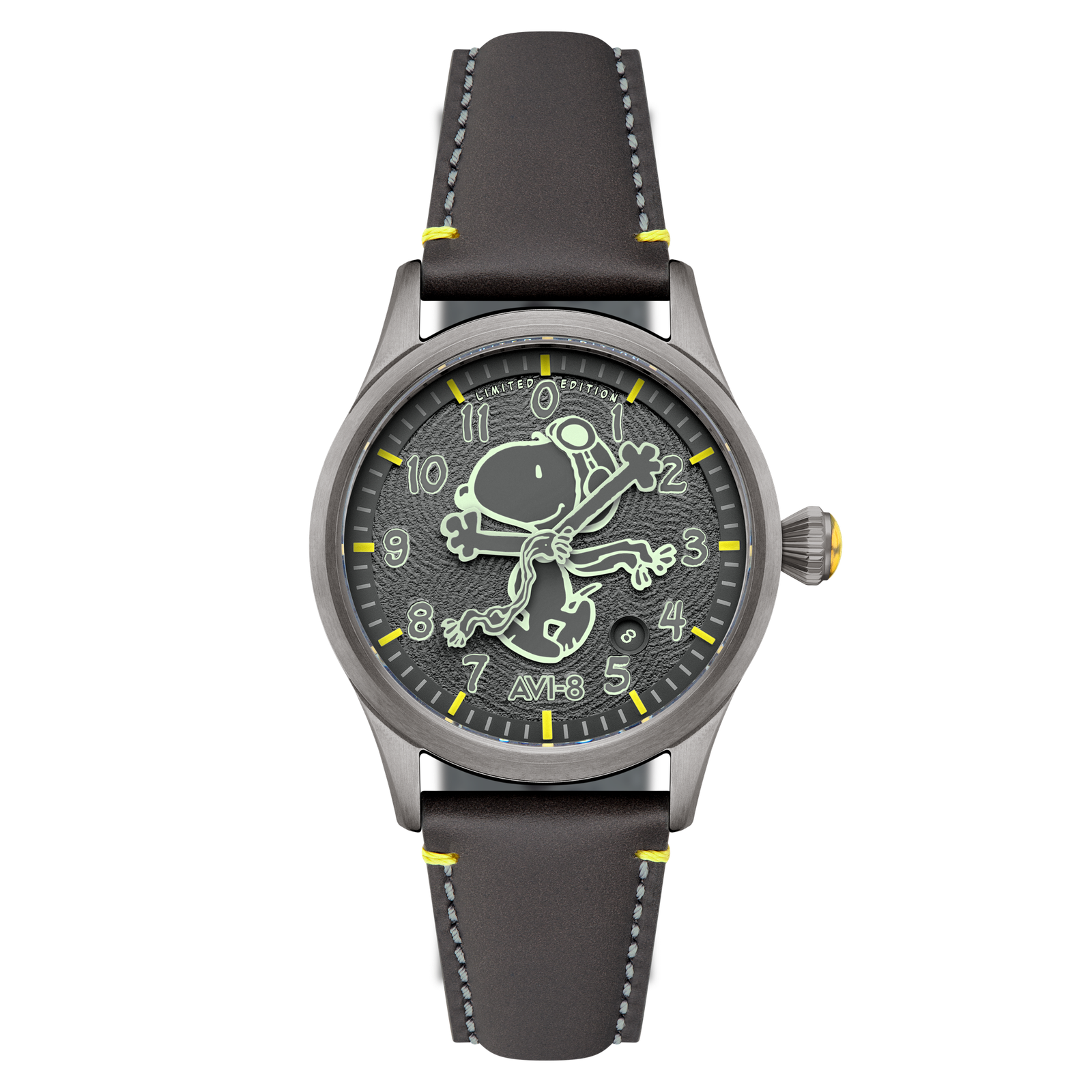AVI-8 Flyboy Engineer Automatic Peanuts Snoopy Flying Ace Monotone Limited Edition Grey Glider