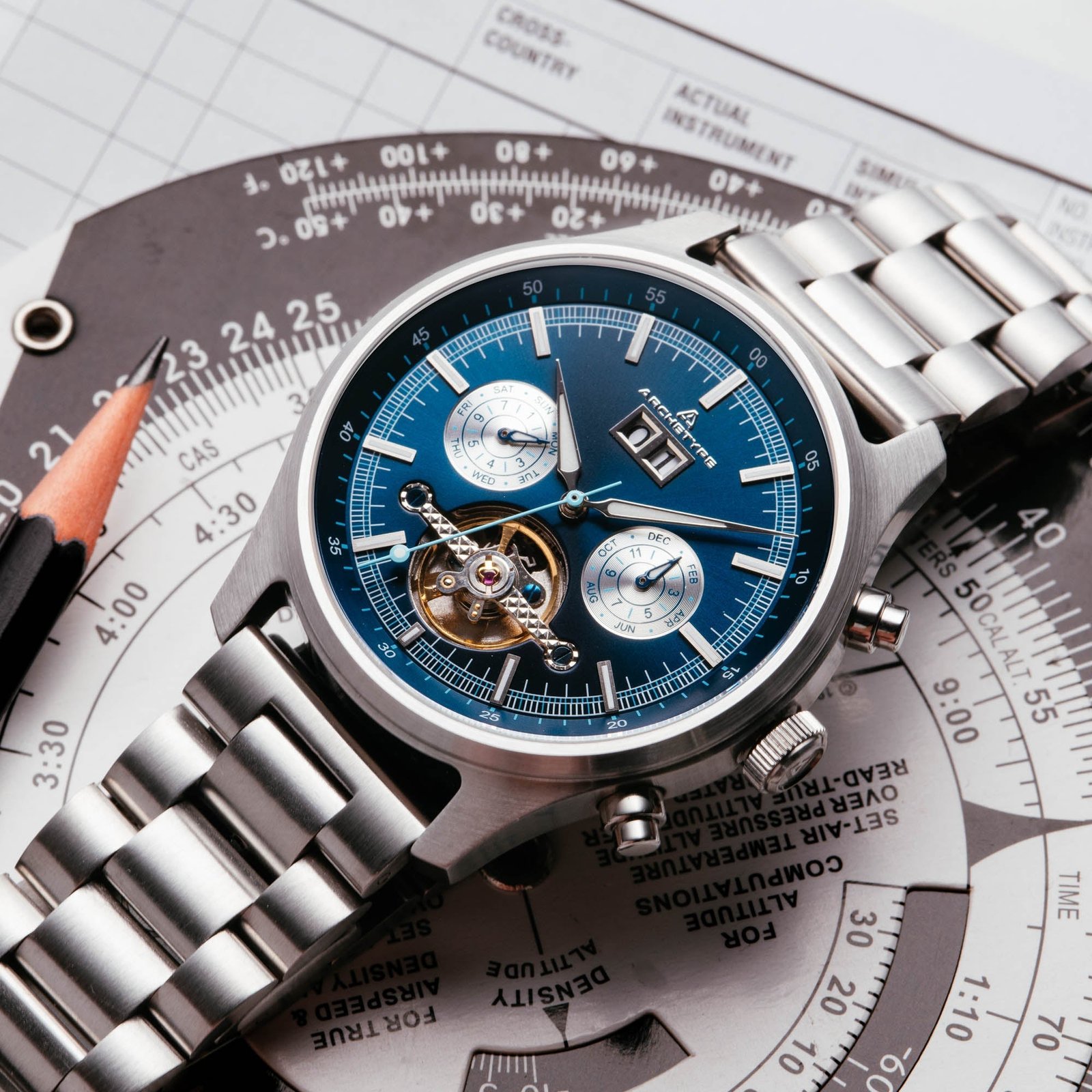 Archetype Blackhawk Automatic Calendar Navy - Image 2