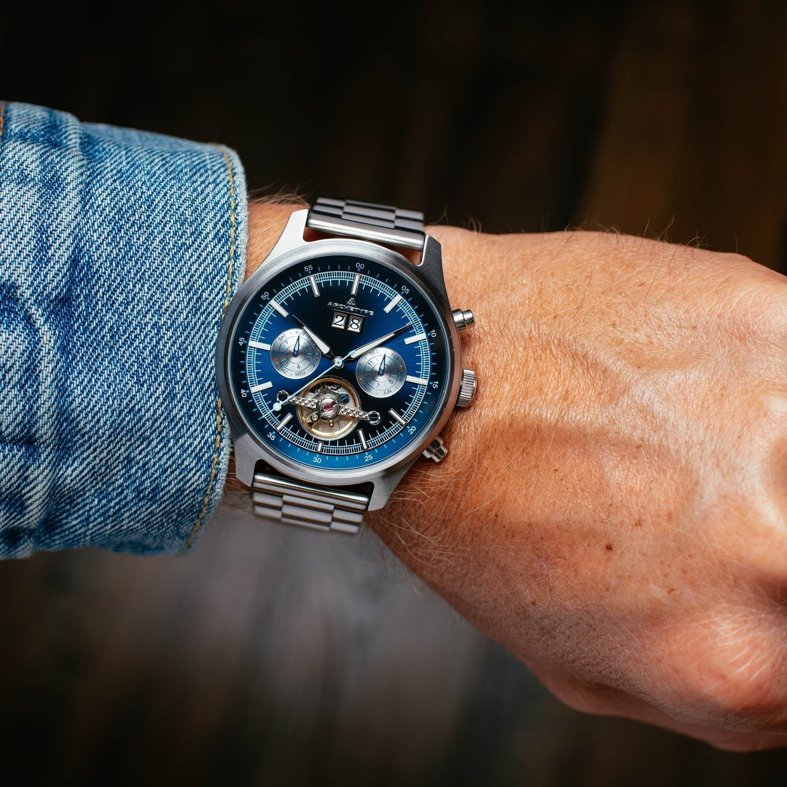 Archetype Blackhawk Automatic Calendar Navy - Image 3