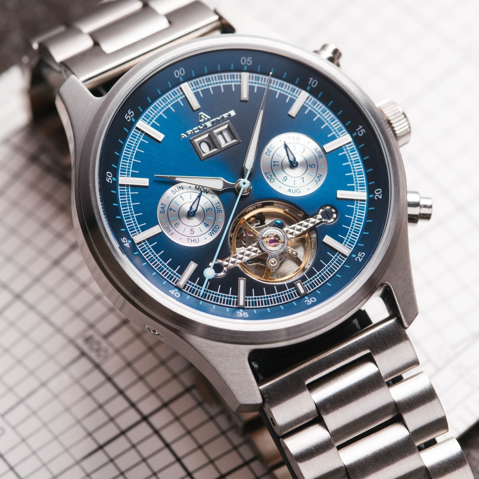 Archetype Blackhawk Automatic Calendar Navy - Image 4