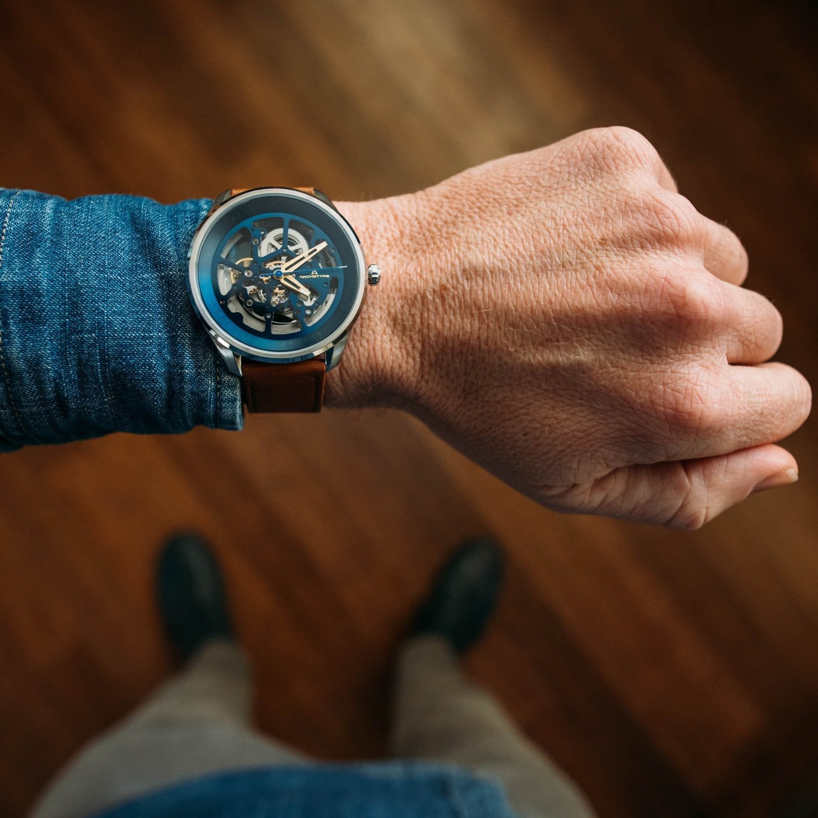 Archetype Nemesis Automatic Silver Tan Blue - Image 4