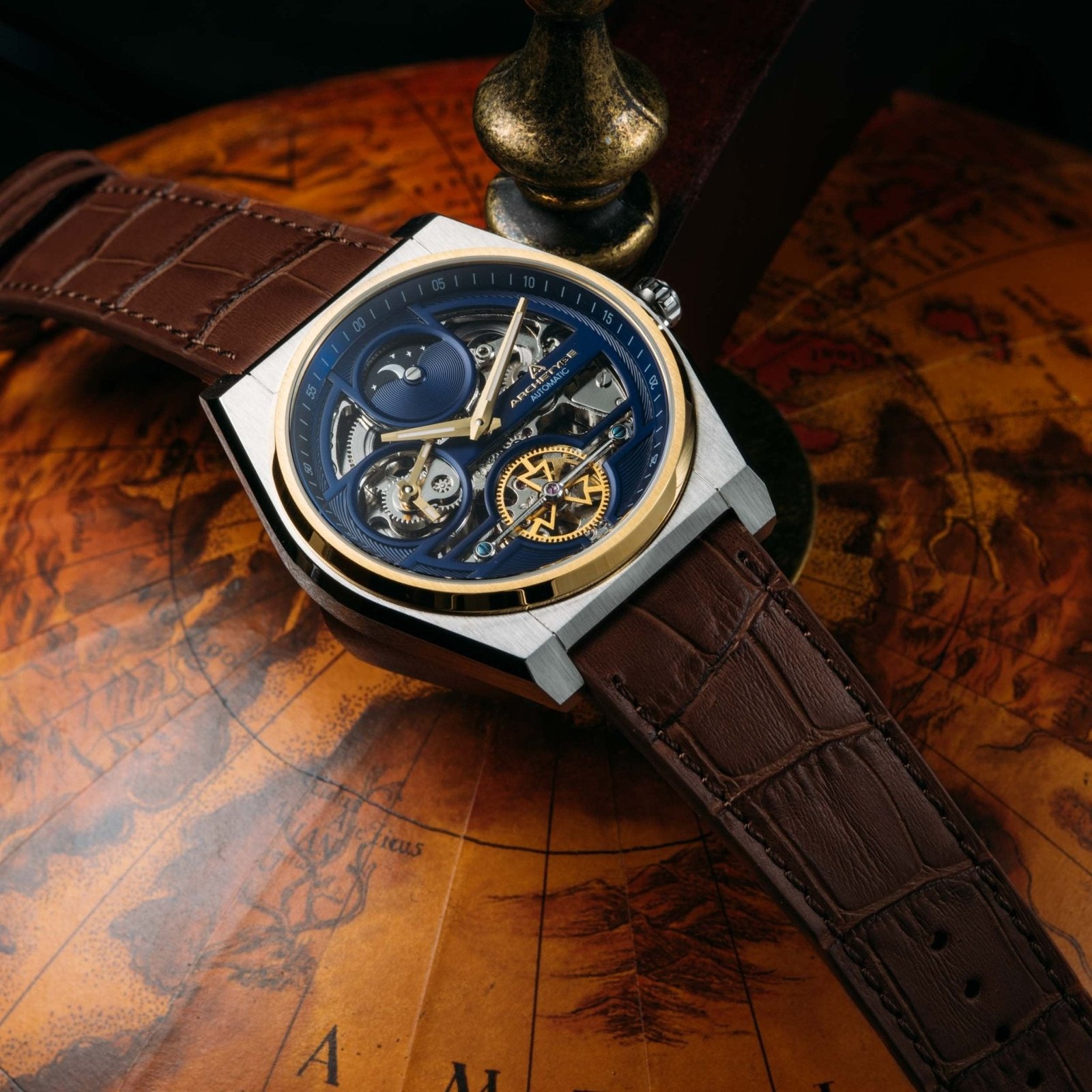 Archetype Rogue Automatic Silver Brown Navy - Image 2