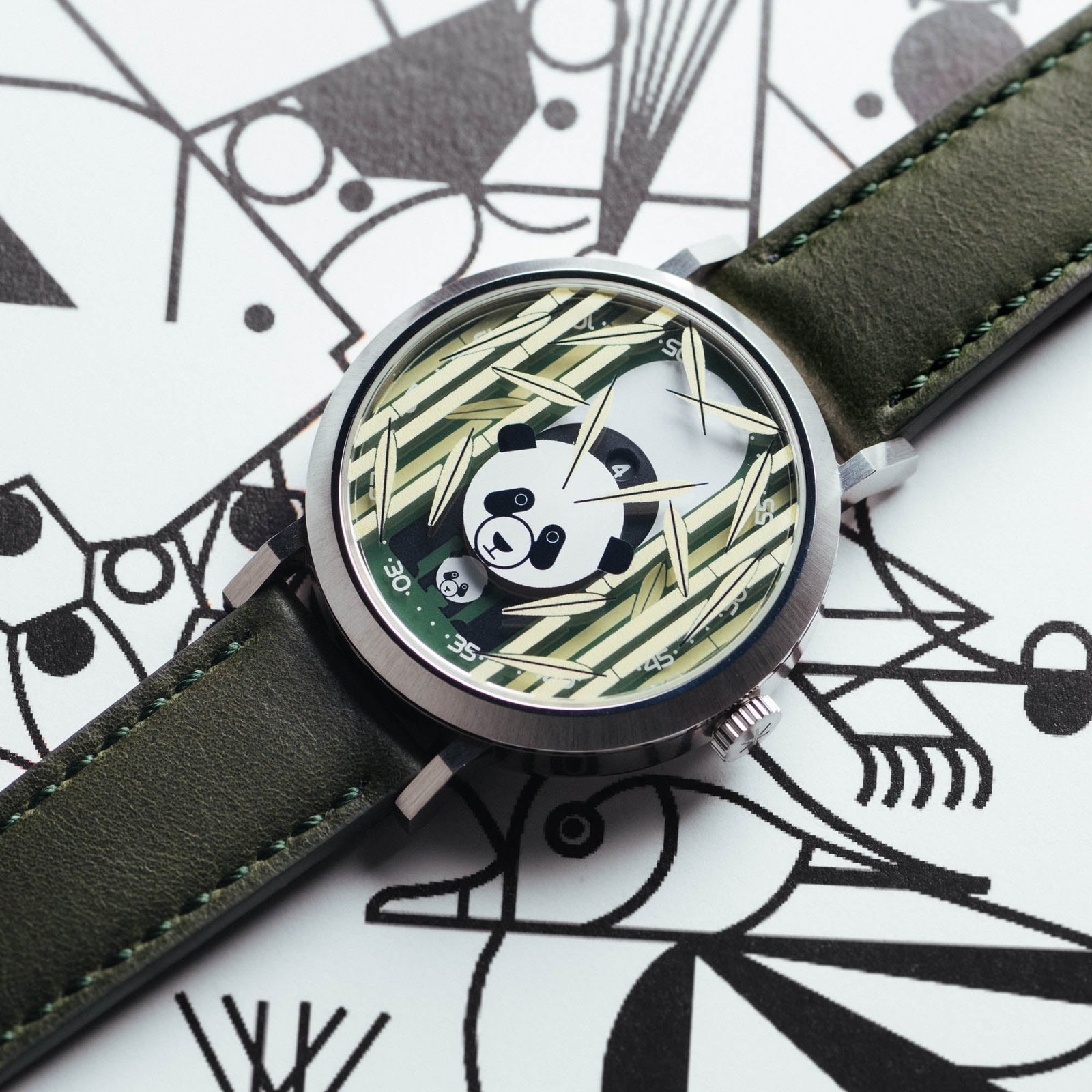 Asterisk x Charley Harper Panda Panda Jump Hour Automatic - Image 4
