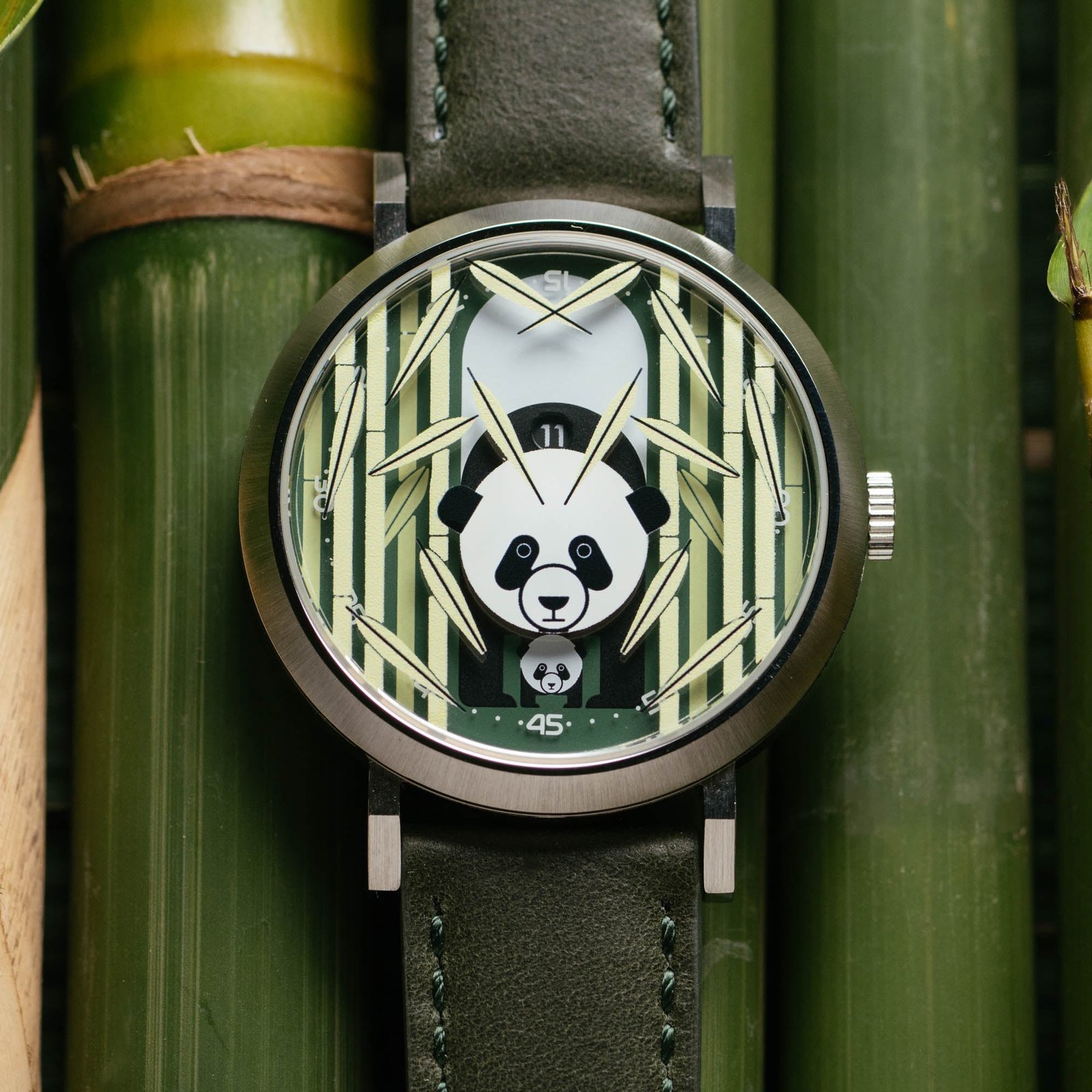Asterisk x Charley Harper Panda Panda Jump Hour Automatic - Image 2