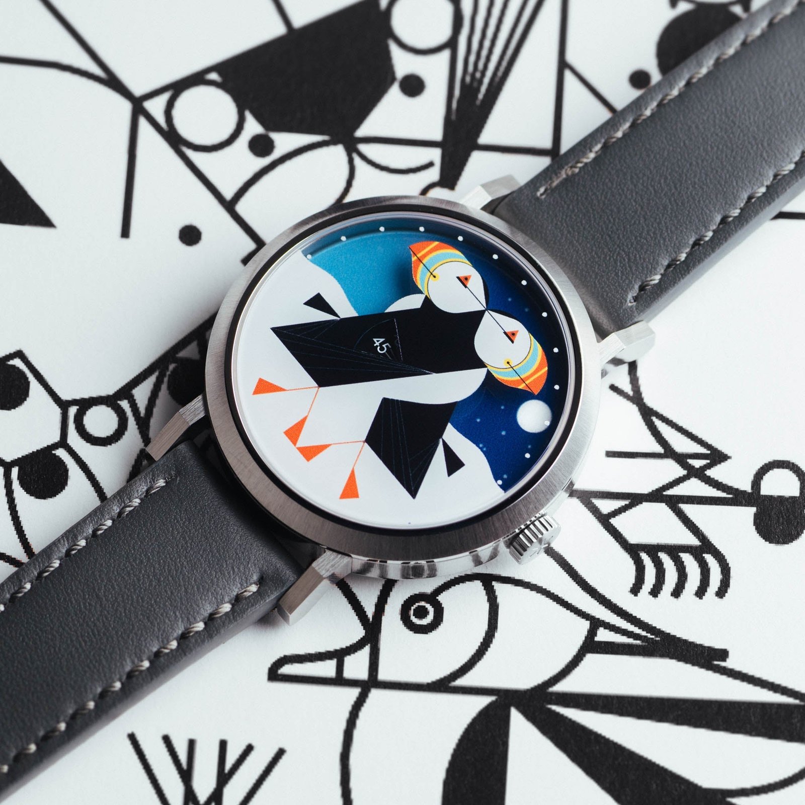 Asterisk x Charley Harper Puffins Passing Day & Night - Image 4